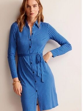 Boden | Dresses | Boden 4l Green Floral Poppy Print Mabel Jersey Knit  Sheath Dress Empire Waist | Poshmark